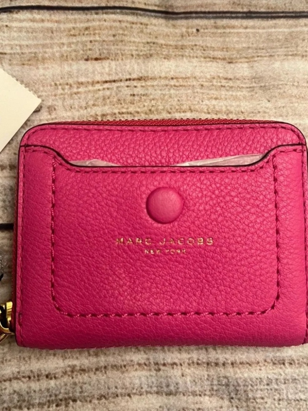 Marc Jacobs Empire City Leather Zip Mini Wallet in Hot Pink